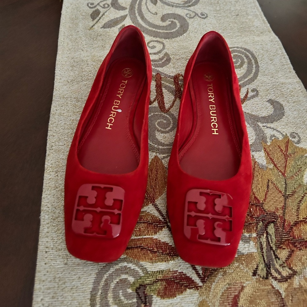 Tory Burch Georgia ballet Red Suede Flats